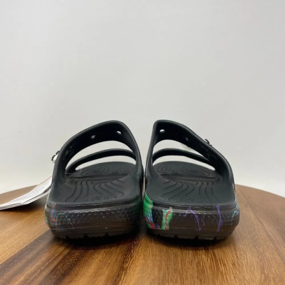 NEW Crocs Classic Out of this World Sandal Black w/Lightning Bolts Men's Size 8
